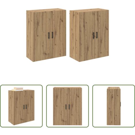 Armadio moderno -  Mobiletto a muro 2 pcs Rovere artigianale 69,5 x 34 x 90 cm