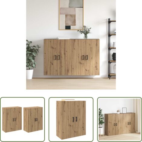 Armadio moderno -  Mobiletto a muro 2 pcs Rovere artigianale 69,5 x 34 x 90 cm