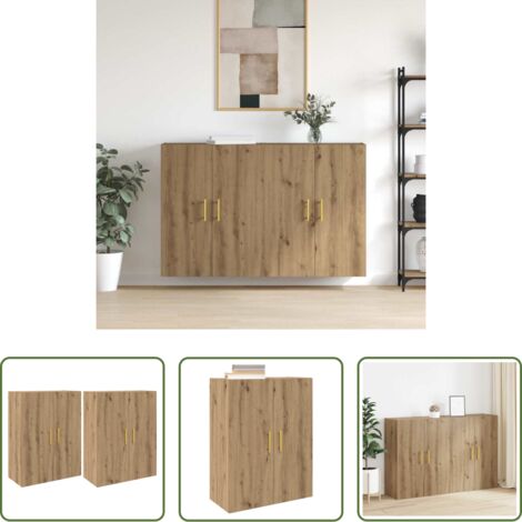 Armadio moderno -  Mobiletto a muro 2 pcs Rovere artigianale 69,5 x 34 x 90 cm
