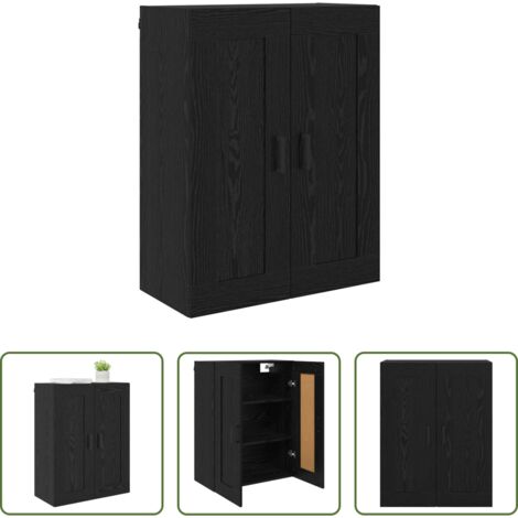 Armadio moderno -  Pensile Rovere Nero 69,5 x 34 x 90 cm Legno multistrato