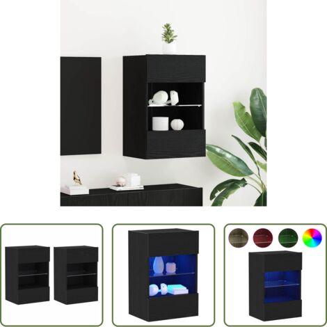 Armadio moderno -  Set mobile TV 2 pcs Nero 40 x 30 x 60,5 cm Legno multistrato