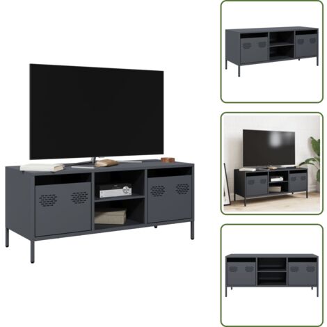 Armadio moderno - vidaXL Mobile TV Antracite 101,5x39x43,5 cm Acciaio Laminato a Freddo - Armadio industriale