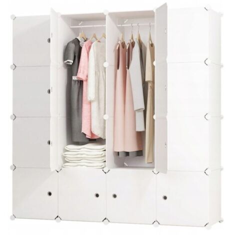 Armadio modulare bianco spaziosa 147x147x37 cm