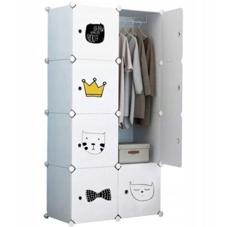 Armadio modulare bianco spaziosa 147x72x37 cm