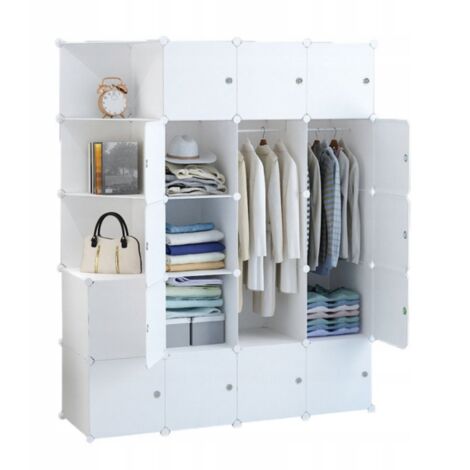 Armadio modulare bianco spaziosa 183x147x47 cm