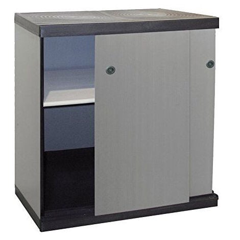 Armadio Modulare Multiuso in Resina a 2 Piani e 2 Ante Scorrevoli Mongardi 68x40,5x85 cm - 7895C04