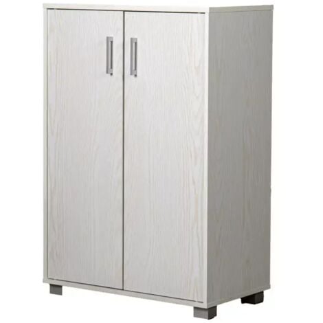 armadio multifunzione 2 ante battenti bellahome effetto venato bianco 60x35x90 cm