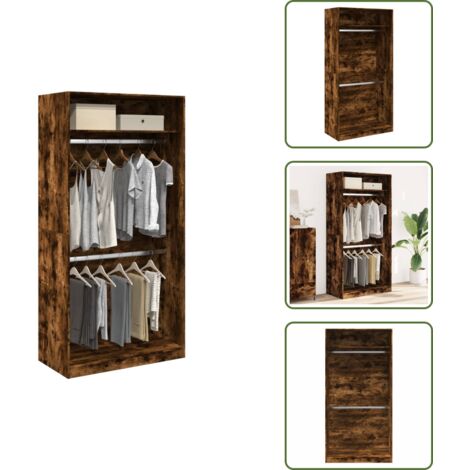 Armadio multistrato - vidaXL Armadio Rovere Fumo 100x50x200 cm in Legno Multistrato - Armadio per ingresso