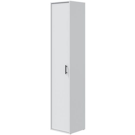 Armadio Multiuso 1 Anta Crucoli, 2 Ripiani, Un'anta, 40x206h cm Bianco