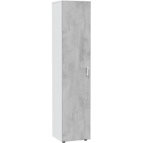 Armadio Multiuso 1 Anta - Grigio Cemento 37x182h cm