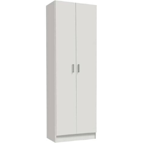Armadio multiuso 2 ante Aragorn, Mobile ausiliario, Porta scarpe con 3 ripiani, Scarpiera alta moderna, 59x37h180 cm, Bianco