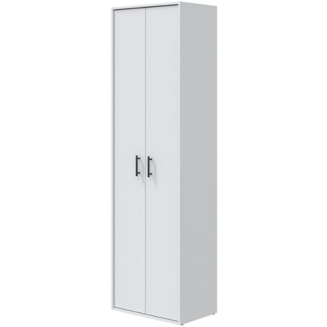 Armadio Multiuso 2 Ante Strevi, 2 Ripiani, 2 Ante, 40x206h cm Bianco