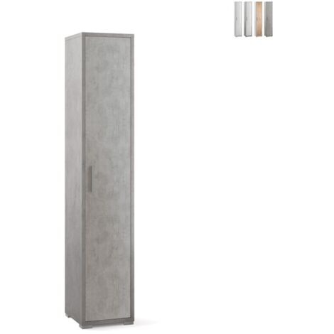 Armadio multiuso alto in legno Beton Cemento 39x41x h199 cm