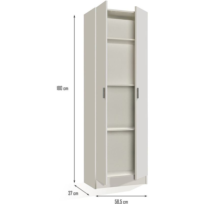 Armadietto Da Spogliatoio Sinonimo.Armadio Multiuso Armadietto Mobile Bagno Casa Garage 2 Ante 4 Ripiani Bianco 59 X 37 X 180 12900932