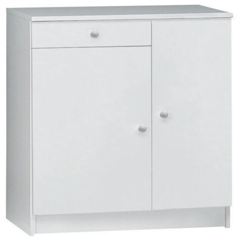 Armadio multiuso basso due ante un cassetto Bianco 77x34x h80 cm