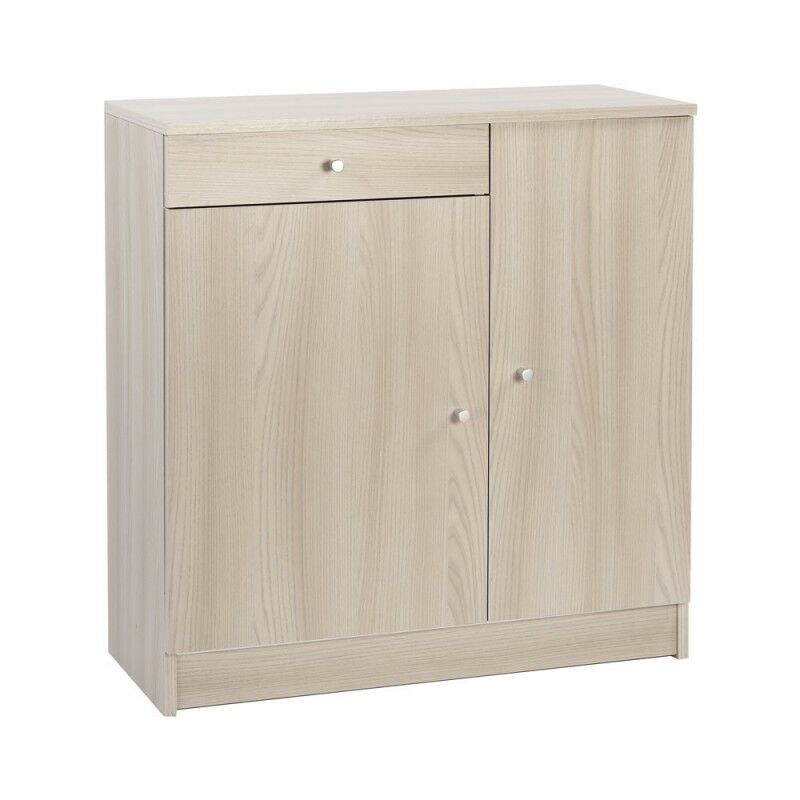 Sarmog - Armoire basse polyvalente avec deux portes et un tiroir Light Elm 77x34x h80 cm