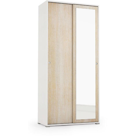 Armadio Multiuso con Ante Scorrevoli e Specchio Dimensioni 90x40x195 cm colore Rovere MULTIUSO ANTE SCORREVOLI SPECCHIO CM.90X195X45 ROV PZ
