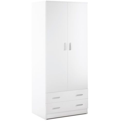 Armadio multiuso due ante due cassetti Bianco 77x52x h182 cm