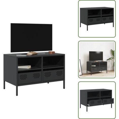 Armadio nero - vidaXL Mobile TV Nero 68x39x43,5cm in Acciaio Laminato a Freddo - Armadio con cassetti