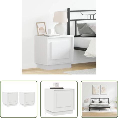 Armadio notte -  Armadio da Notte 2 pcs Bianco 44 x 34,5 x 45 cm