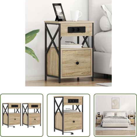 Armadio notte -  Armadio da Notte 2 pcs Rovere Sonoma 40 x 31 x 60 cm