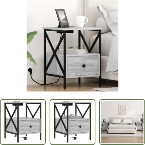 Armadio notte -  Armadio da Notte con cassetto Grigio Sonoma 41,5 x 40,5 x 55 cm