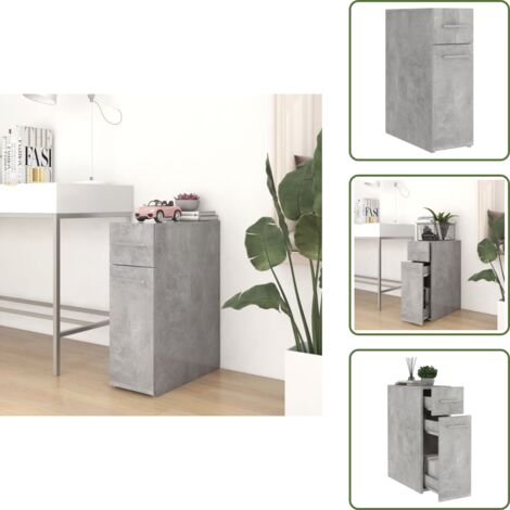 Armadio organizzato - vidaXL Armadietto da Farmacia Grigio Cemento 20x45,5x60 cm Multistrato - Armadio da cucina