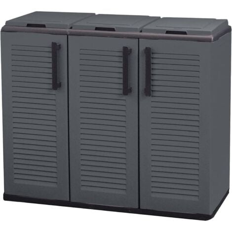 ARMADIO PATTUMIERA BASSO IN PLASTICA 3 SCOMPARTI DIMENSIONI 102X37XH 84 CM 300 LT