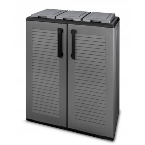 ARMADIO PATTUMIERA BASSO IN PLASTICA 3 SCOMPARTI DIMENSIONI 68 X 37 X H84 CM OKX
