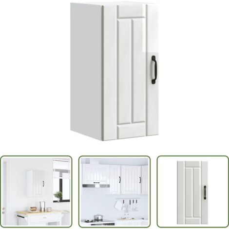 Armadio pensile -  Pensile da Cucina Lucca Bianco Lucido in Legno Multistrato