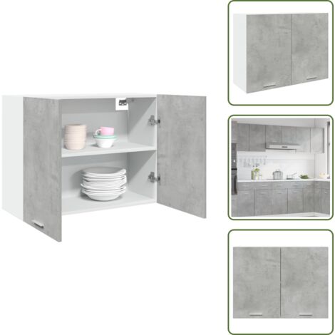 Armadio pensile - vidaXL Mobile Pensile “Lyon” Grigio Cemento 80x31x60 cm - Armadio cucina
