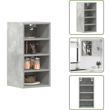Armadio pensile - vidaXL Mobile Pensile “Riga” Grigio Cemento 30x29,5x60 cm - Armadio cucina