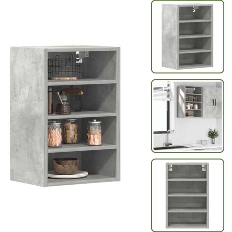 Armadio pensile - vidaXL Mobile Pensile “Riga” Grigio Cemento 40x29,5x60 cm - Armadio cucina