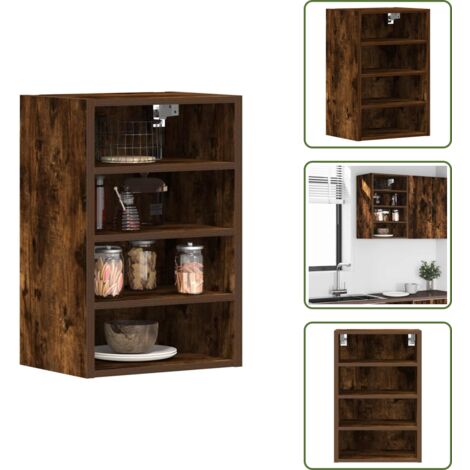 Armadio pensile - vidaXL Mobile Pensile “Riga” Rovere Fumo 40x29,5x60 cm - Armadio cucina