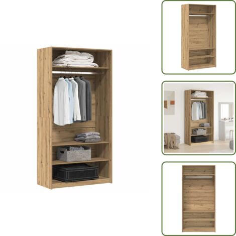 Armadio per abiti - vidaXL Armadio Rovere Artigianale 100x50x200 cm in Legno Multistrato - Armadio con ripiani