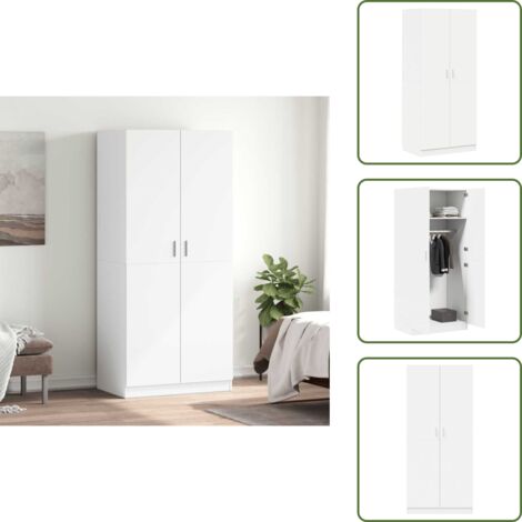 Armadio per accessori - vidaXL Armadio Bianco 80x52x180 cm in Legno Multistrato - Armadio con scomparto