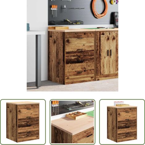 Armadio per attrezzi -  Armadietto da Garage in Legno Vecchio 60x51x85 cm