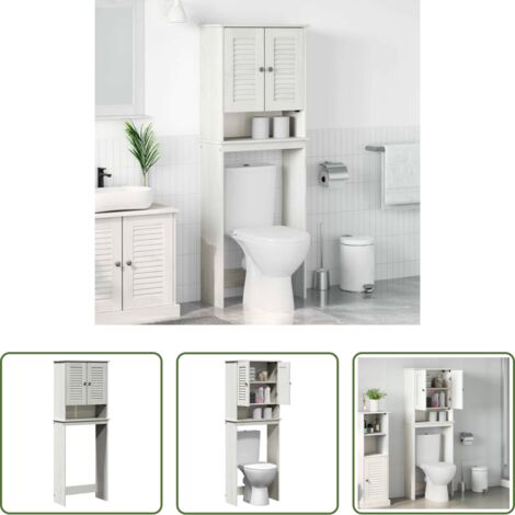 Armadio per bagno -  Mobile Bagno VIGO Bianco e Bianco Antico 60 x 27 x 161 cm