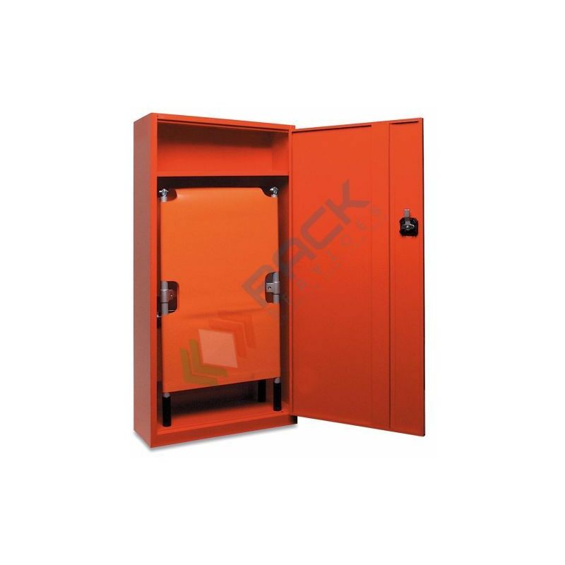 Image of Pack Services - Armadio per barella pieghevole in lamiera di acciaio, Mis. 620 l x 230 p x 1310 h mm - Arancio