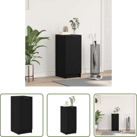 Armadio per calzature -  Mobile per scarpe con lo scaffale Rovere Nero 29,5 x 35 x 70 cm