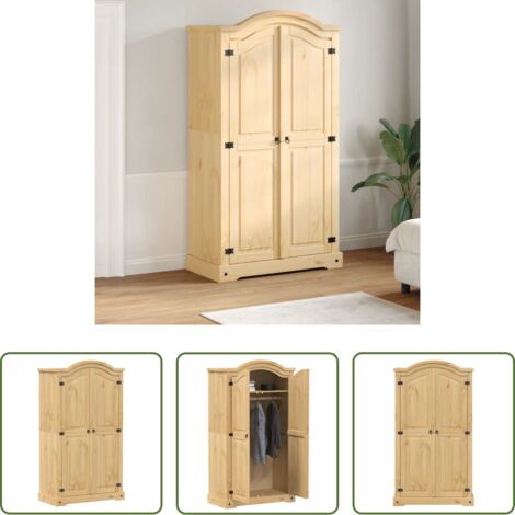 Armadio per camera da letto -  Armadio Corona 102x52x186 cm in Legno Massello di Pino