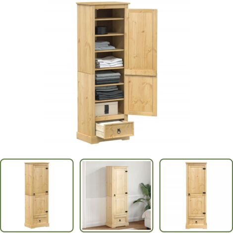 Armadio per camera da letto -  Armadio Corona 55x38x170 cm in Legno Massello di Pino