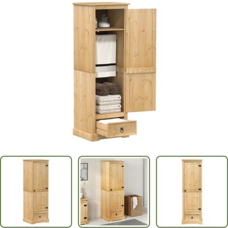Armadio per camera da letto -  Armadio Corona 55x50x170 cm in Legno Massello di Pino