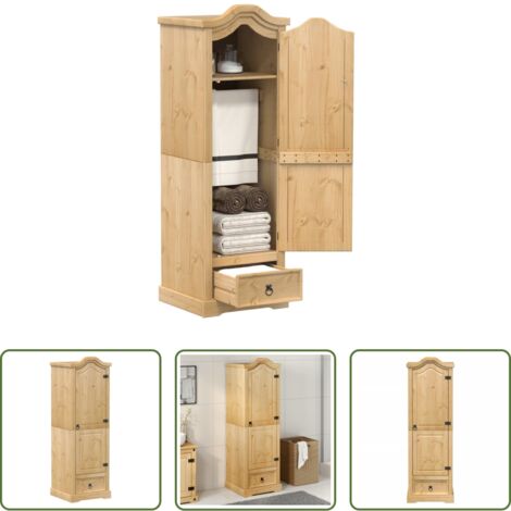 Armadio per camera da letto -  Armadio Corona 55x52x170 cm in Legno Massello di Pino