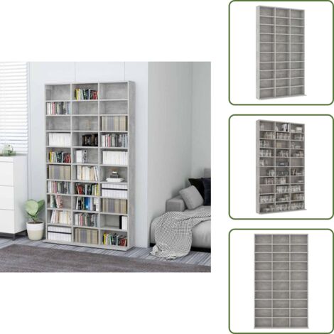 Armadio per casa - vidaXL Mobile Porta TV Grigio Cemento 102x16x177,5 cm in Multistrato - Armadio per studio