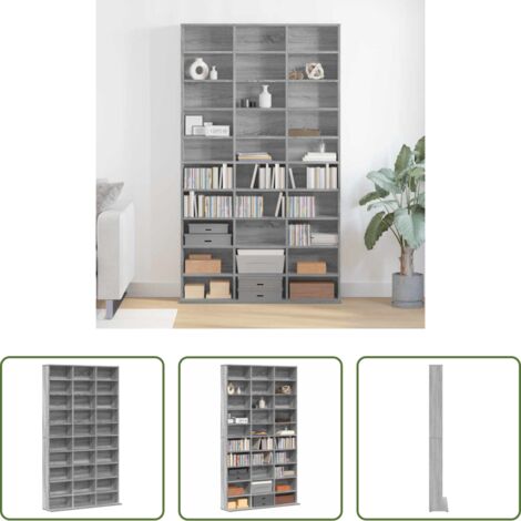 Armadio per CD -  Mobile Porta CD Grigio Sonoma 102x23x177,5 cm Legno Multistrato