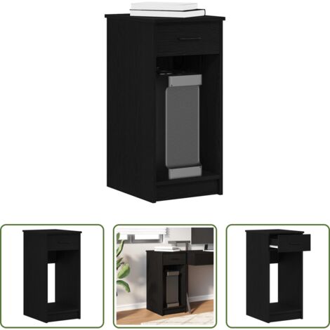 Armadio per computer -  Supporto a Torre per Computer con Cassetto Nero 35x45x77 cm