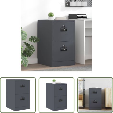 Armadio per documenti -  Armadio per File con cassetto Antracite 44 x 50 x 74,5 cm