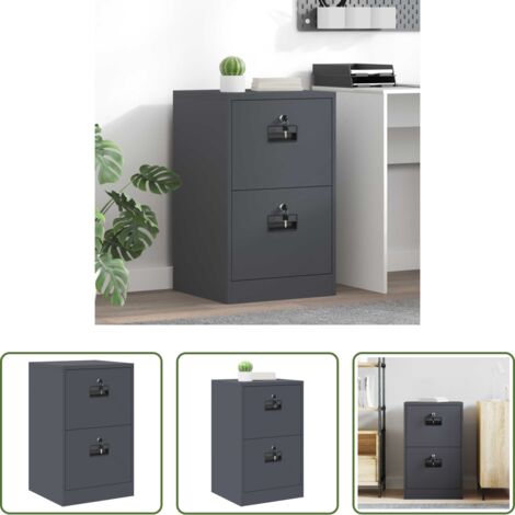 Armadio per documenti -  Armadio per File con cassetto Antracite 45,5 x 42 x 74,5 cm