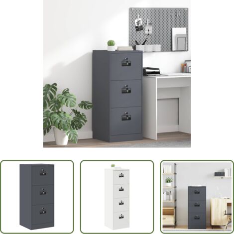 Armadio per file -  Armadio per File con cassetto Antracite 44 x 50 x 106.5 cm